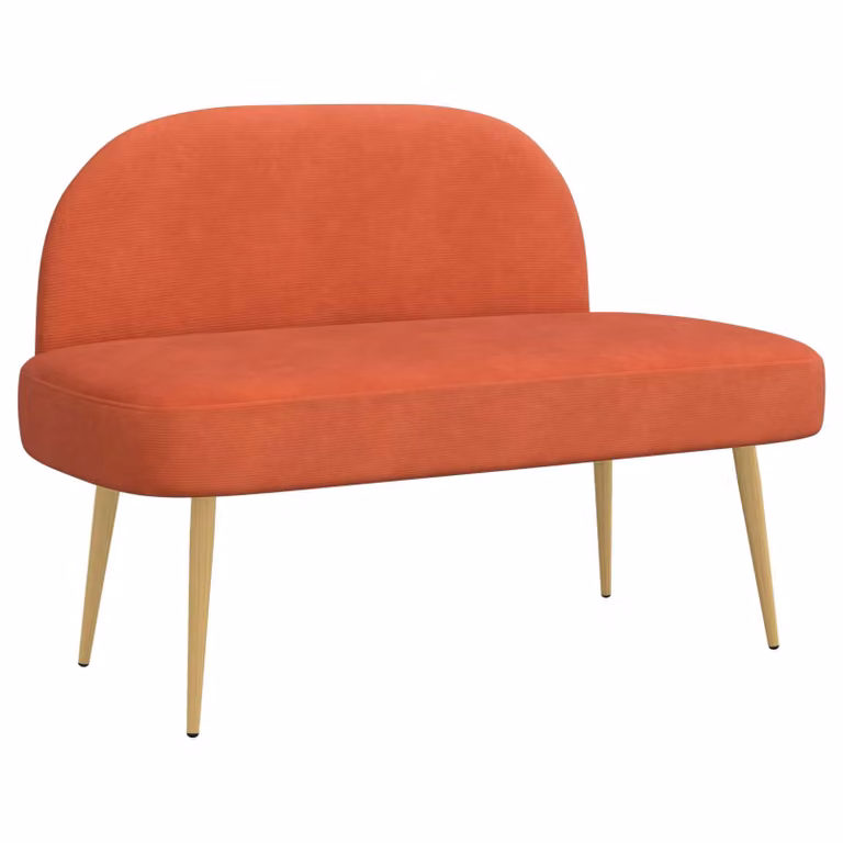 Banco tapizado con respaldo vidaXL en rojo naranja de terciopelo An/P/Al: 110 x 60 x 76 cm