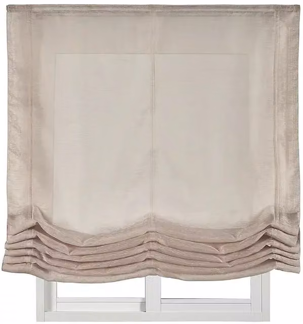 Estor plegable Paqueto Basic de poliéster semitransparente, color piedra, An x Al: 90 x 175 cm