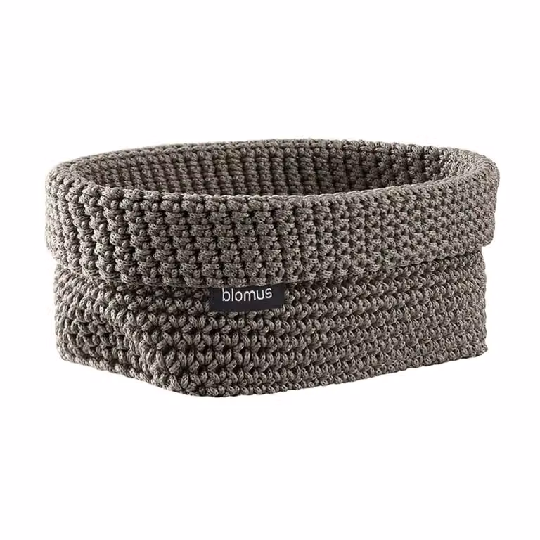 Cesta de almacenamiento textil Blomus TelaL Fungi en color marrón y gris, An/P/Al: 20 x 12 x 12 cm