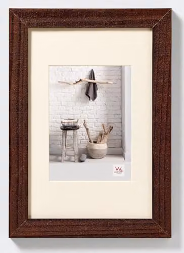 Marco de fotos rectangular Walther Design de madera color marrón para mesa con cristal, An/P/Al: 30 x 40 cm