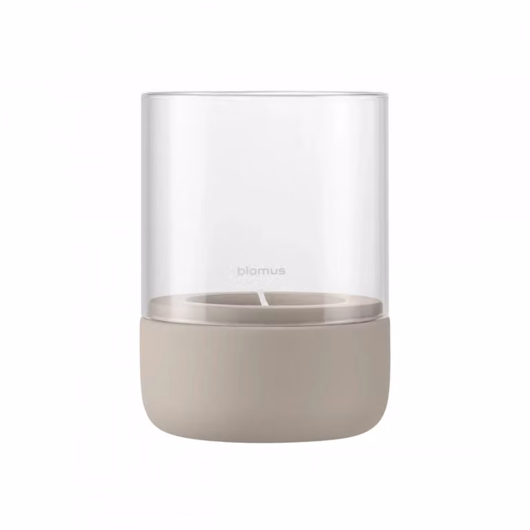 Portavelas Blomus Calma Fungi de cristal y hormigón, Diámetro: 10 cm