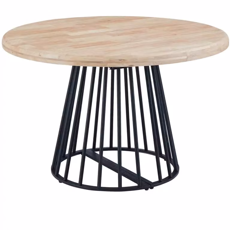 Mesa de comedor extensible redonda Decorshopping Muebles de madera y metal en color marrón y negro An/P/Al: 120 x 120 x 76 cm