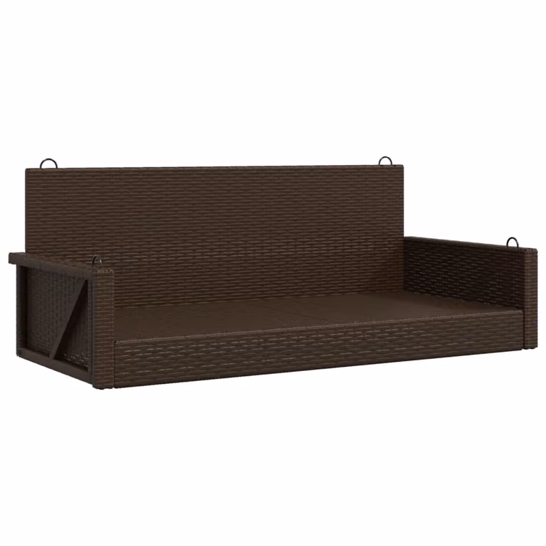 vidaXL Banco columpio de ratán sintético marrón para jardín An/P/Al: 119 x 56 x 48 cm