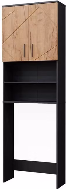 Mueble para lavadora Vicco Irma en oro power roble y antracita, An: 64 cm, Al: 190.5 cm