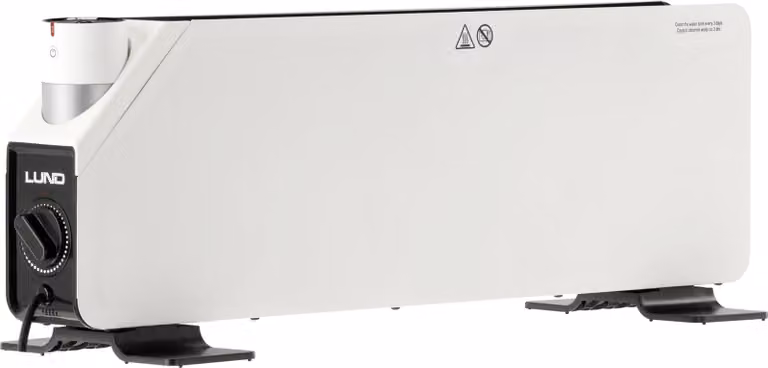 Calentador convector YATO de 1500W con termostato y protección contra sobrecalentamiento, color blanco
