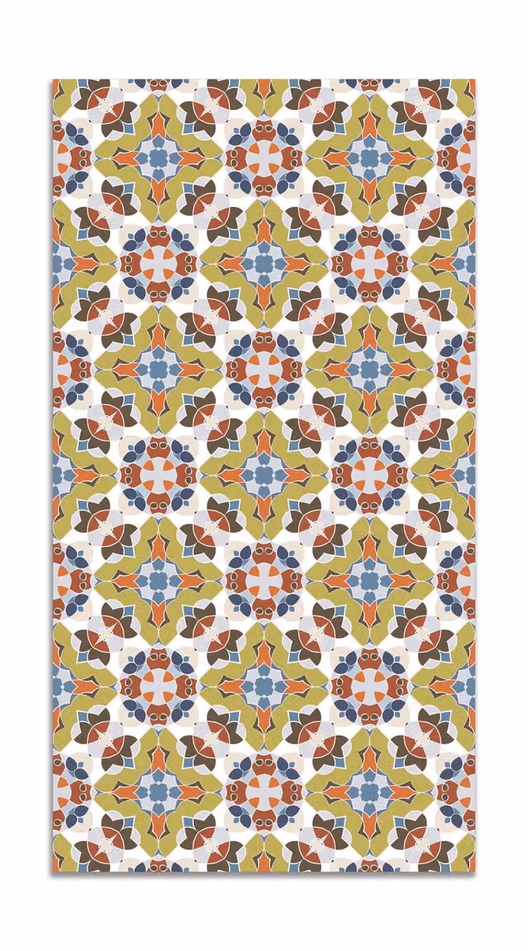 Alfombra vinílica de estilo oriental multicolor, An/P: 100 x 140 cm