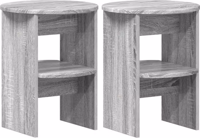 Set de 2 armarios auxiliares vidaXL en color gris con diseño minimalista y estantes internos, An/P/Al: 40 x 40 x 50 cm