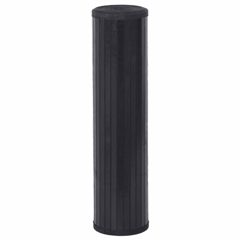 Alfombra rectangular de bambú vidaXL negra para salón, antideslizante, An/P: 70 x 300 cm