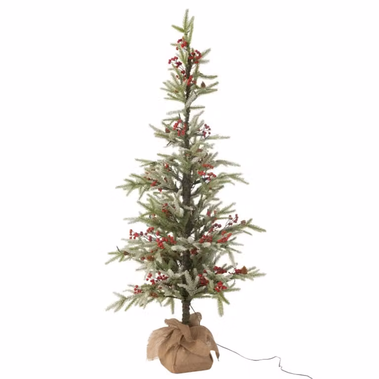 Árbol de Navidad con luces LED J-line en colores rojo y verde de PVC, An/P/Al: 95 x 95 x 150 cm