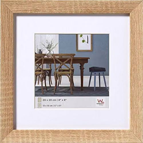 Marco de fotos rectangular de madera Walther Design en color marrón, blanco o gris, An/Al: 20 x 20 cm