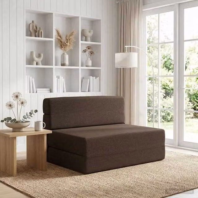 Sofá cama plegable vidaXL de tela en color gris o marrón An/P/Al: 70 x 72 x 60 cm