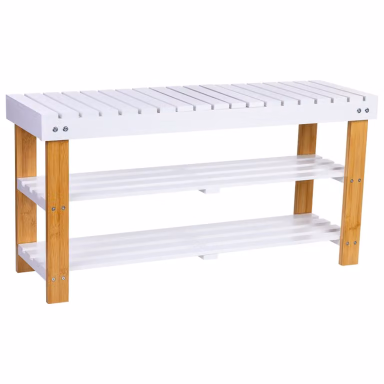 Banqueta zapatero de madera Wanderlust en color blanco An/P/Al: 90 x 29 x 45 cm