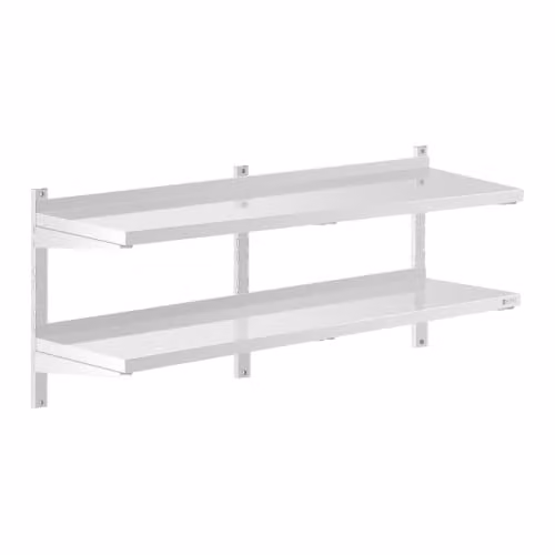Estantería de pared profesional Helloshop26 de metal en color blanco y multicolor con 2 estantes An/P/Al: 40 x 20 x 140 cm