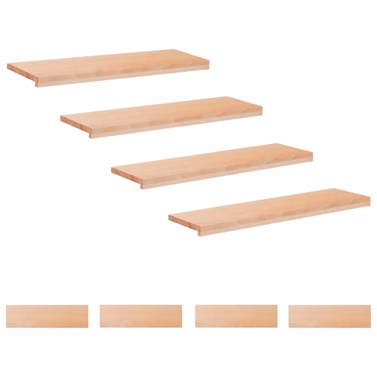 Set de 8 alfombras para escalones vidaXL en color natural, An/P/Al: 100 x 30 x 2 cm
