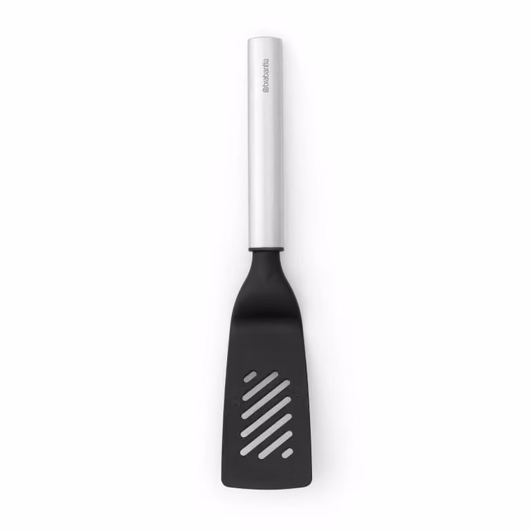 Espátula pequeña Profile Brabantia de acero inoxidable y silicona en color plata, resistente al calor y apta para lavavajillas