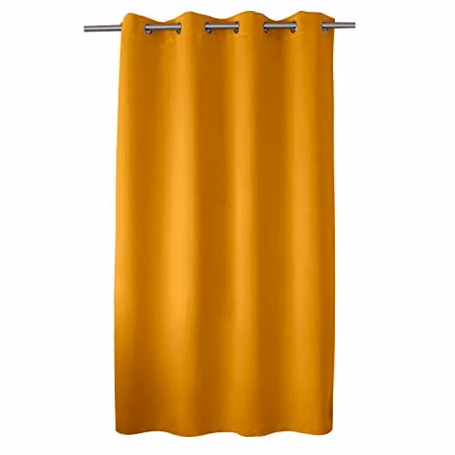 Cortina opaca Réglisse de ED ENJOY HOME, color mostaza, An/Al: 140 x 180 cm