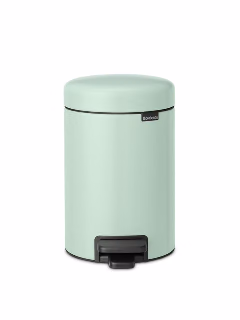 Cubo de basura con pedal Brabantia Newicon de 3 litros con cierre suave y cubo interior de plástico en color verde jade