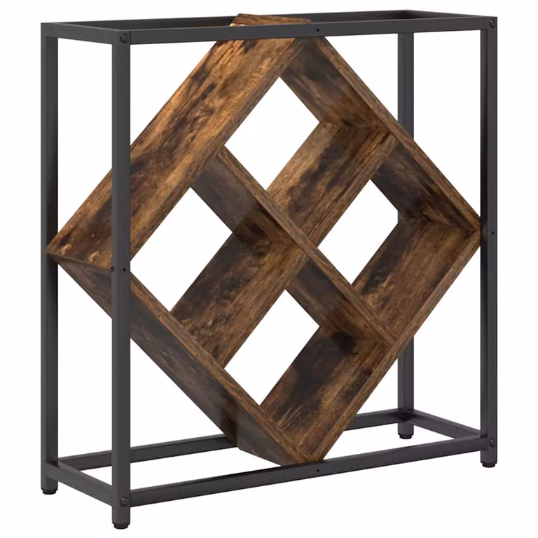 vidaXL Estante para 16 botellas de vino en madera de ingeniería color roble ahumado