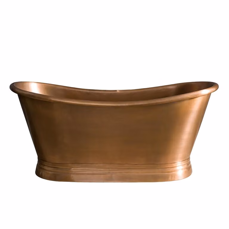 Bañera exenta ovalada Sienna de Hudson Reed en color cobre antiguo, An/P/Al: 150 x 72,5 x 72,5 cm