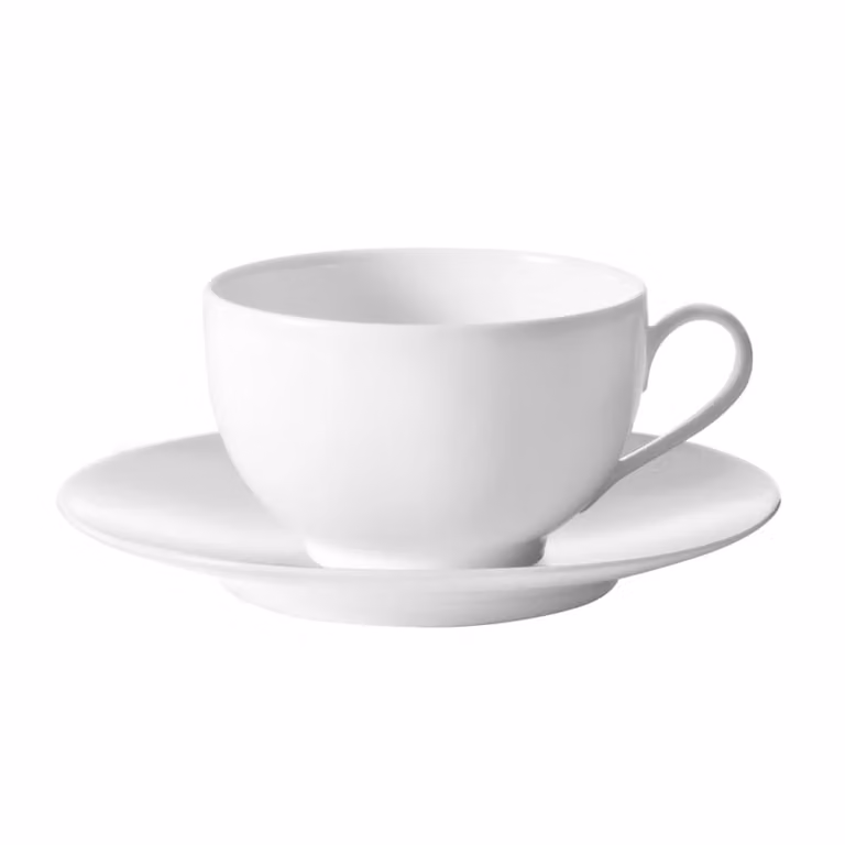 Set de 6 tazas de té con platillo Médard de Noblat en porcelana blanca