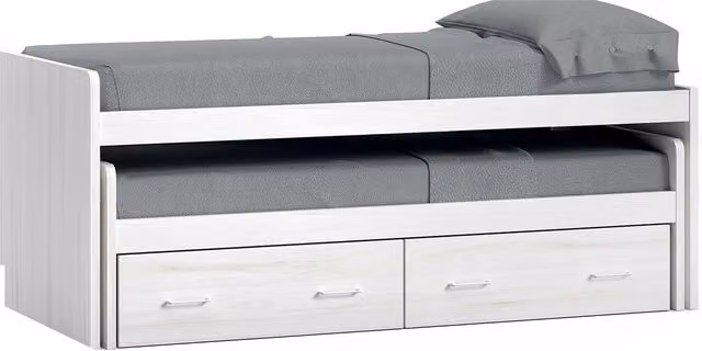 Cama nido Noel de El Corte Inglés con 2 cajones y costado izquierdo alto en color blanco