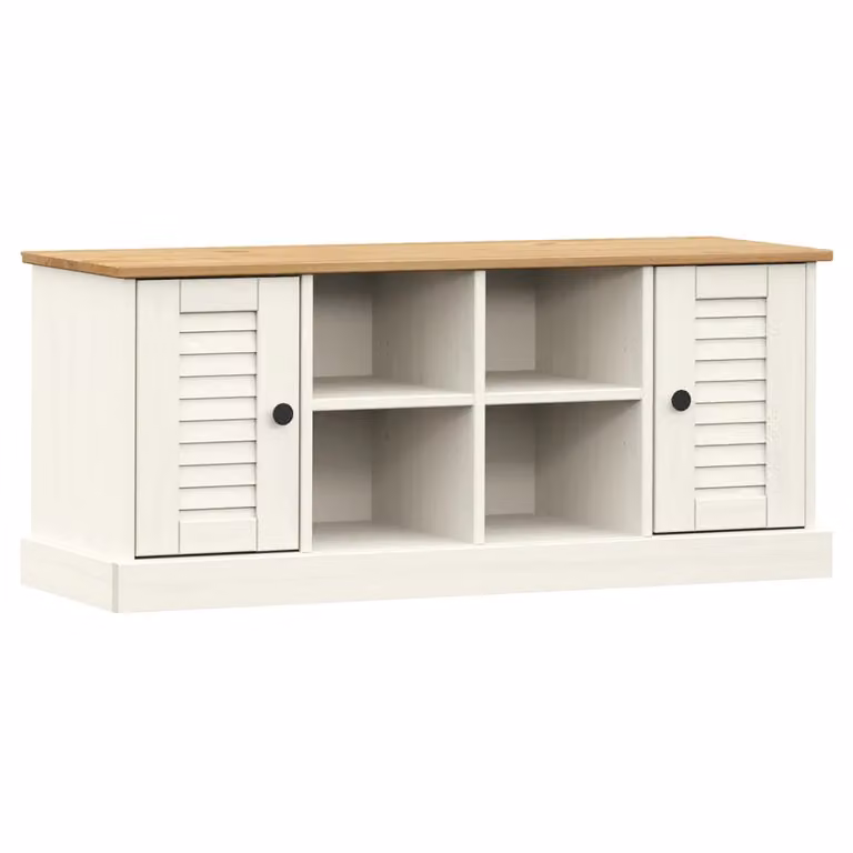 Zapatero de madera de pino estilo rústico VIDAXL color blanco An/P/Al: 106 x 35 x 45 cm