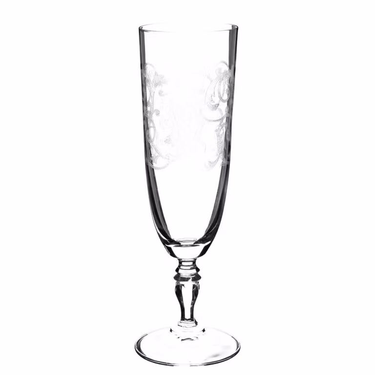 Copa de champán de cristal transparente con diseño floral de Maisons du Monde