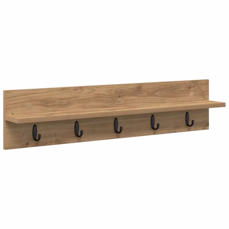 Perchero de pared moderno vidaXL en madera color roble artisan con acabado mate