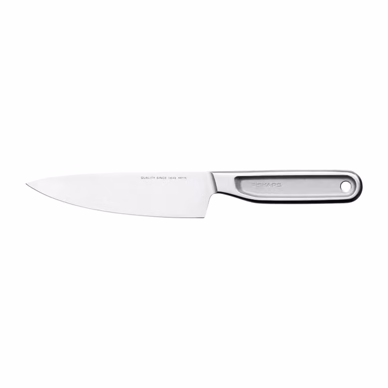 Cuchillo de cocina Fiskars All Steel de acero inoxidable color plata de 13,5 cm