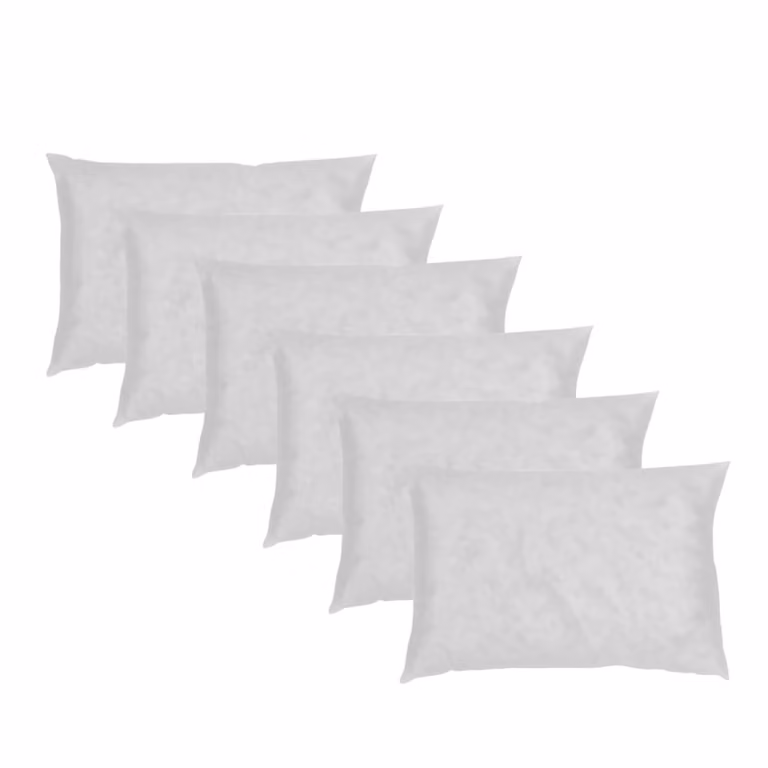 Pack de 6 rellenos de cojín rectangulares Donegal Collections de fibra hueca en color blanco, An/P/Al: 50 x 30 cm