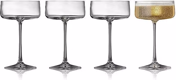 Set de 4 copas de champán Zero de Lyngby Glas en cristal transparente de 26 cl