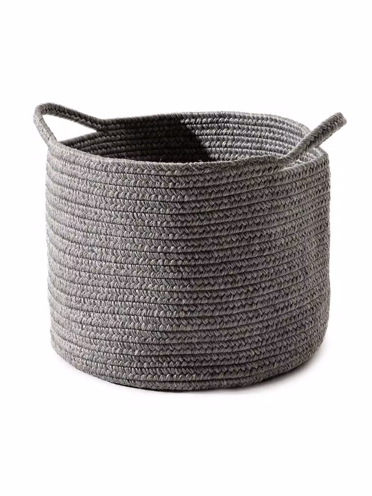 Cesta Benuta gris de plástico y textil An/P/Al: 30 x 30 x 25 cm