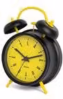 Reloj despertador analógico retro Fisura de metal redondo en color amarillo para mesa