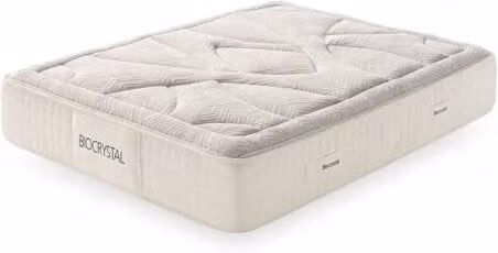 Colchón híbrido de muelles ensacados Biocrystal Gold Spring de Moonia en colores gris y blanco, An/An: 160 x 190 cm, Altura: 30 cm