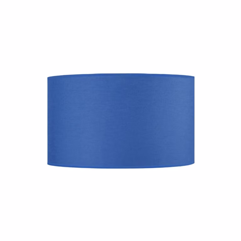 Pantalla de lámpara cilíndrica Tosel de tela azul, Diámetro: 30 cm, Altura: 19 cm