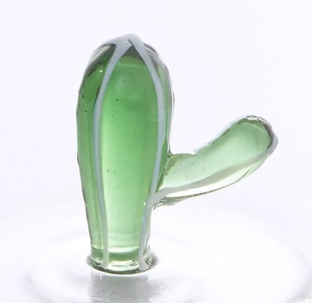 Vaso Nelya de cristal transparente y verde de Atmosphera
