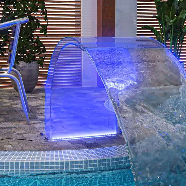 vidaXL Fuente de piscina con LED RGB de acrílico transparente de 50 cm