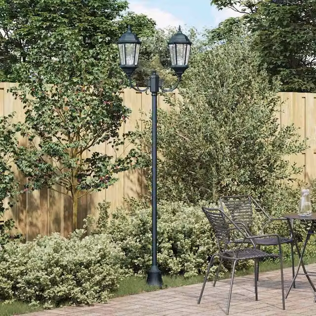 Luz de jardín vidaXL de aluminio y cristal en color verde, An/P/Al: 68 x 20 x 235 cm