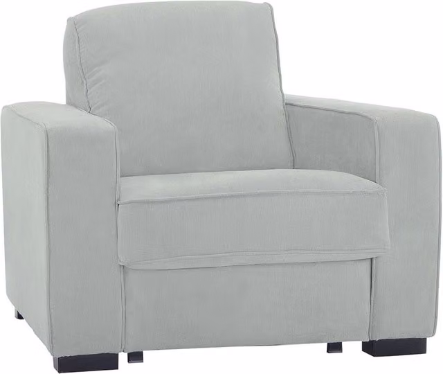 Sillón Padua de El Corte Inglés en gris y plata con tapicería de tela y reposabrazos