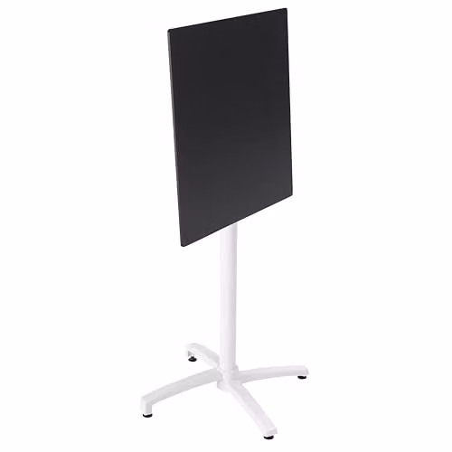 Mesa alta de jardín Oviala con superficie inclinable en laminado negro, An/P: 60 x 60 cm, Al: 110 cm