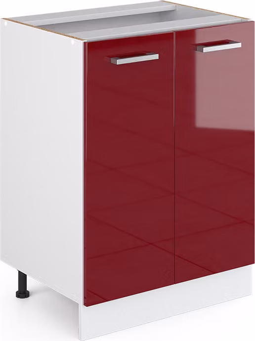 Mueble bajo universal Vicco R-Line Rojo Burdeos alto brillo con puertas y estantes An/P/Al: 60 x 46 x 81,6 cm