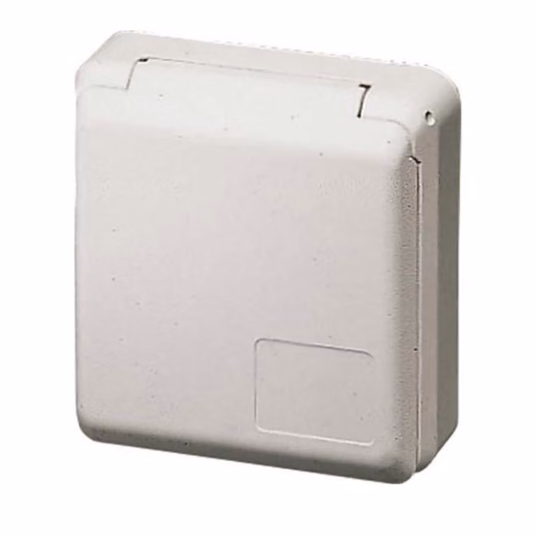 Base de enchufe empotrada Mennekes de 5 polos, 32A, 400V, IP44, color blanco con conexión de tornillo