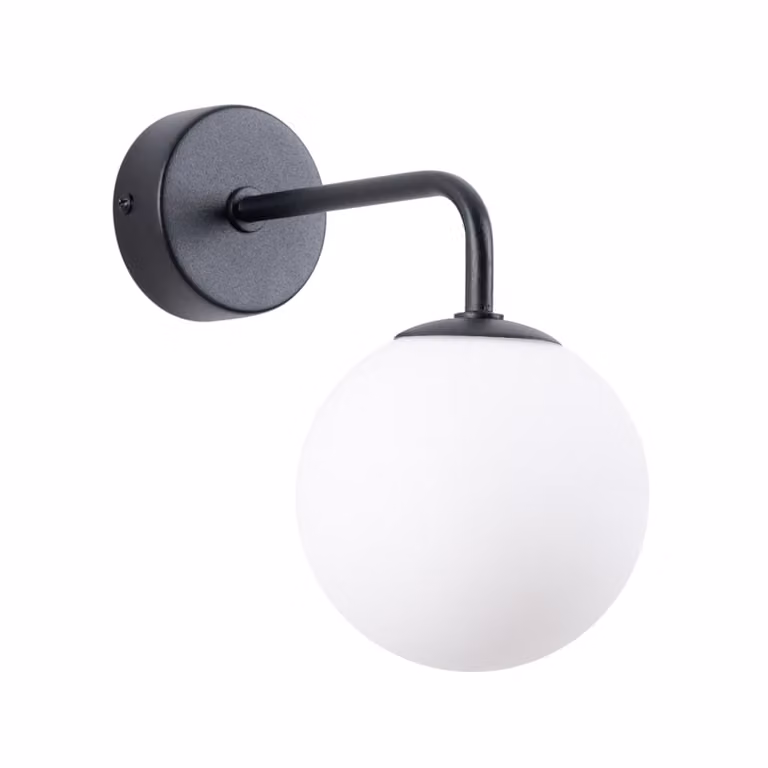Lámpara de pared moderna Sollux Lighting en negro y blanco de metal y vidrio con Altura: 10 cm