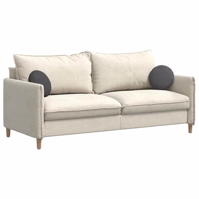 Set de 2 cojines redondos para asiento vidaXL en tela de pana gris con funda lavable y extraíble