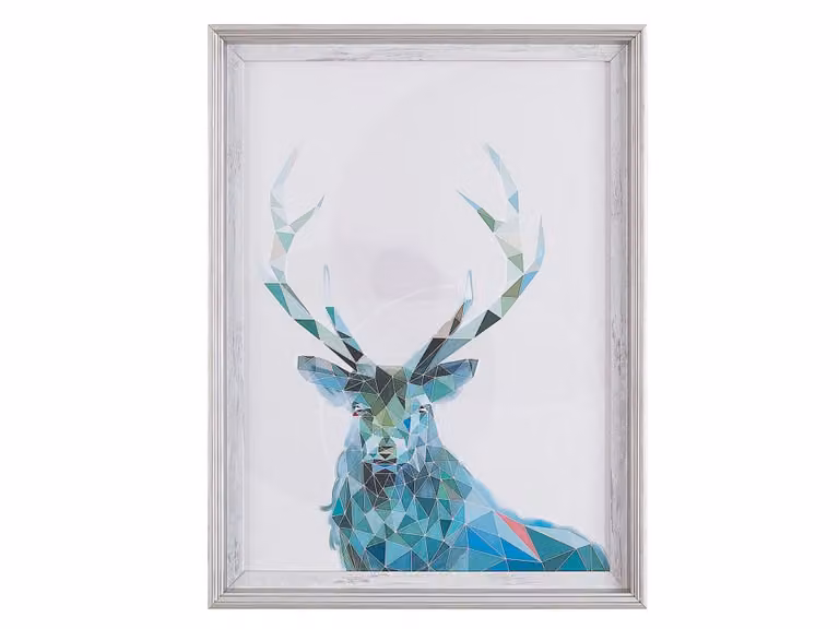 Impresión de pared enmarcada Beliani con motivo de animales en colores azul y verde, An: 30 cm, Al: 40 cm