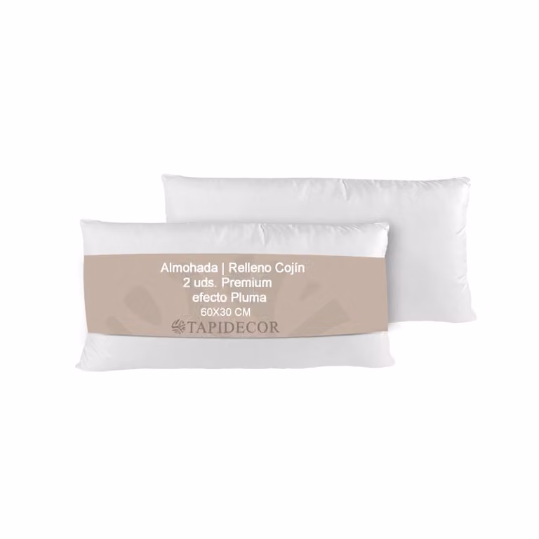Pack de 2 rellenos de cojín rectangulares Tapidecor con efecto pluma, antibacterianos y transpirables, color blanco, An/P/Al: 60 x 30 cm