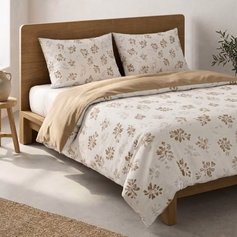 Juego de funda nórdica y fundas de almohada floral Flocre de 100% algodón en blanco y multicolor, An/P/Al: 260 x 240 cm + 2 x 50 x 90 cm