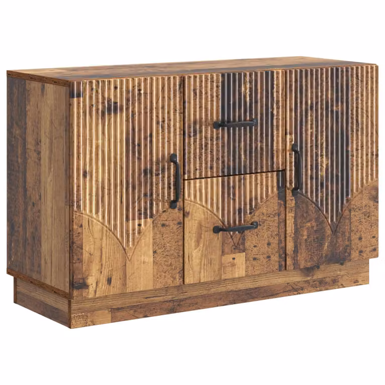 Aparador moderno de madera y metal color marrón vidaXL An/P/Al: 89 x 34,5 x 57 cm
