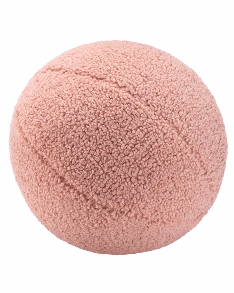 Cojín redondo de tejido bouclé Wigiwama en color rosa, Diámetro: 35 cm