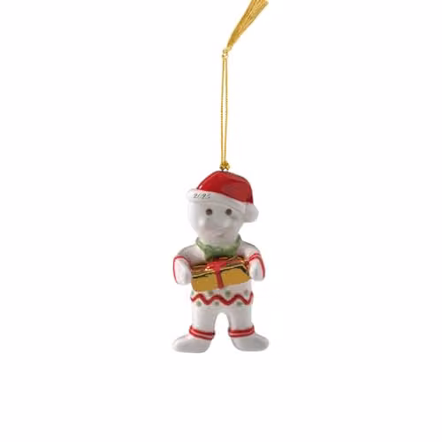 Adorno de Navidad de Porcelana Villeroy & Boch Classic con Forma de Animal en Blanco y Dorado, An/P/Al: 6,5 x 4,5 x 9,5 cm